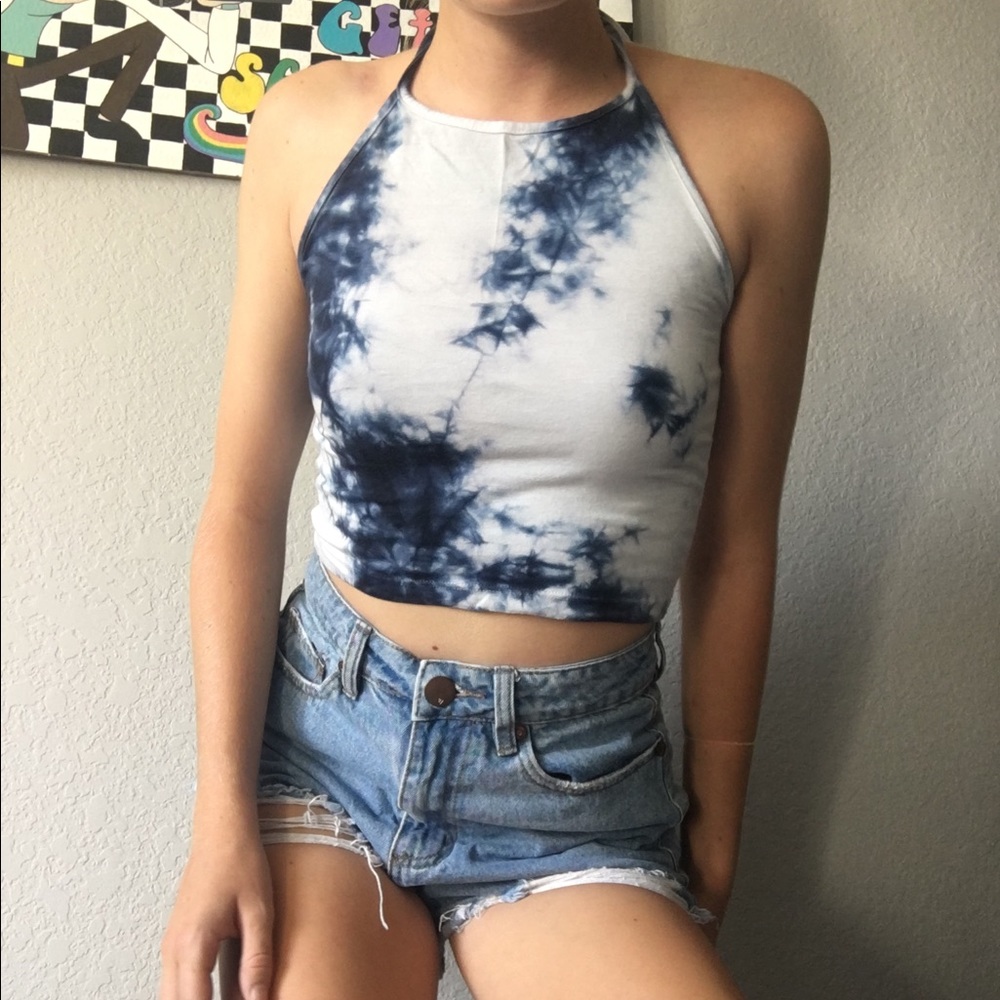 ❄️Brandy Melville❄️ Tie Dye Blue Halter Top